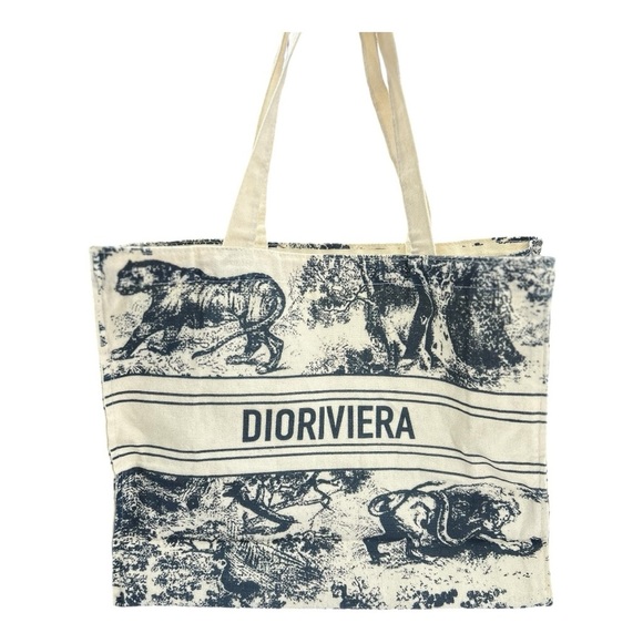 Dior Dioriviera Jute Novelty Tote with bottom board - Picture 2 of 14